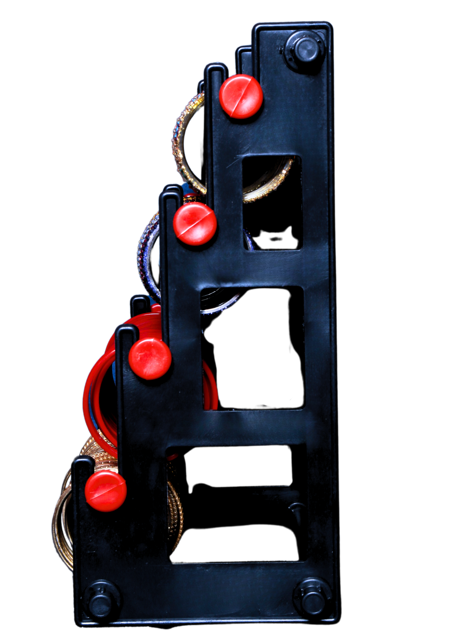 Single Side Bangle Stand (4 Step) | Black With Pink