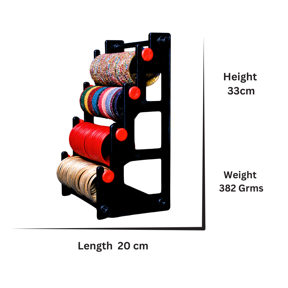 Organize in Style Combo: Bangle Stand (Black with Red) + Mobile Holder (Red)