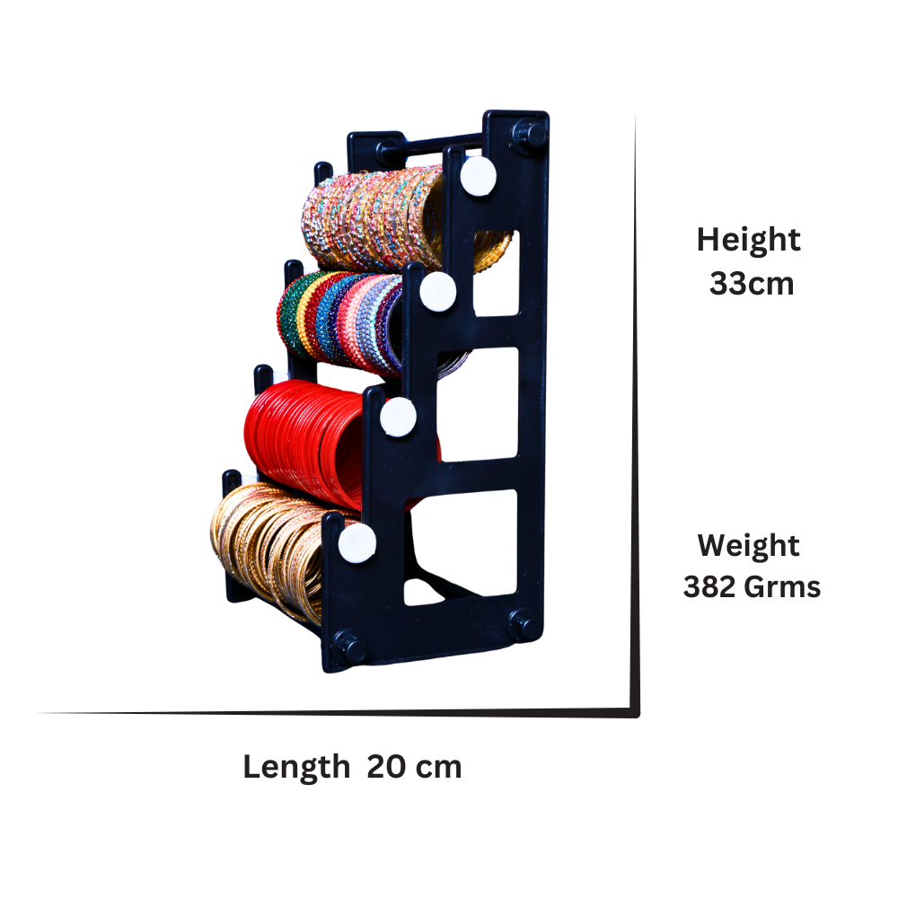 Organize in Style Combo: Bangle Stand (Black with White) + Mobile Holder (White)
