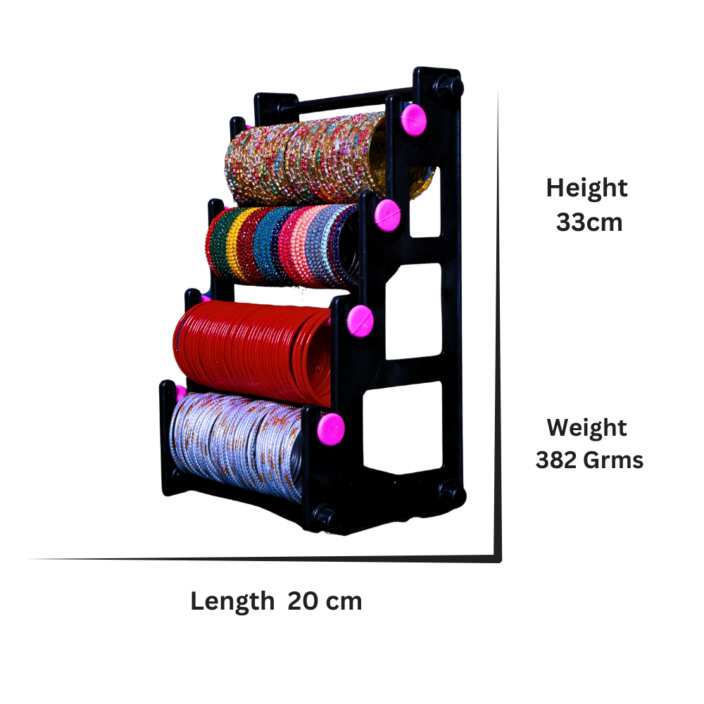 Organize in Style Combo: Bangle Stand (Black with Pink) + Mobile Holder (Pink)