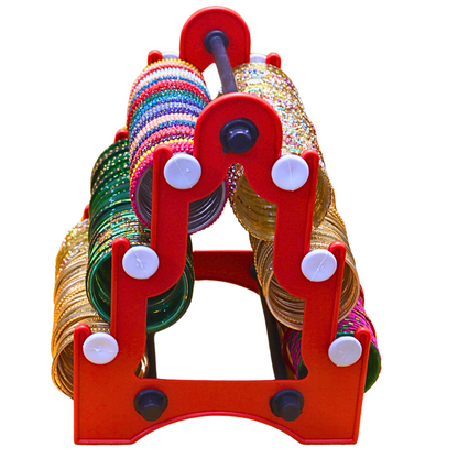 Taj Mahal Bangle Stand (3 Step) |  Red With White