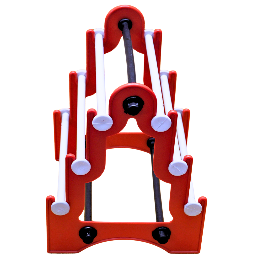 Taj Mahal Bangle Stand (3 Step) |  Red With White