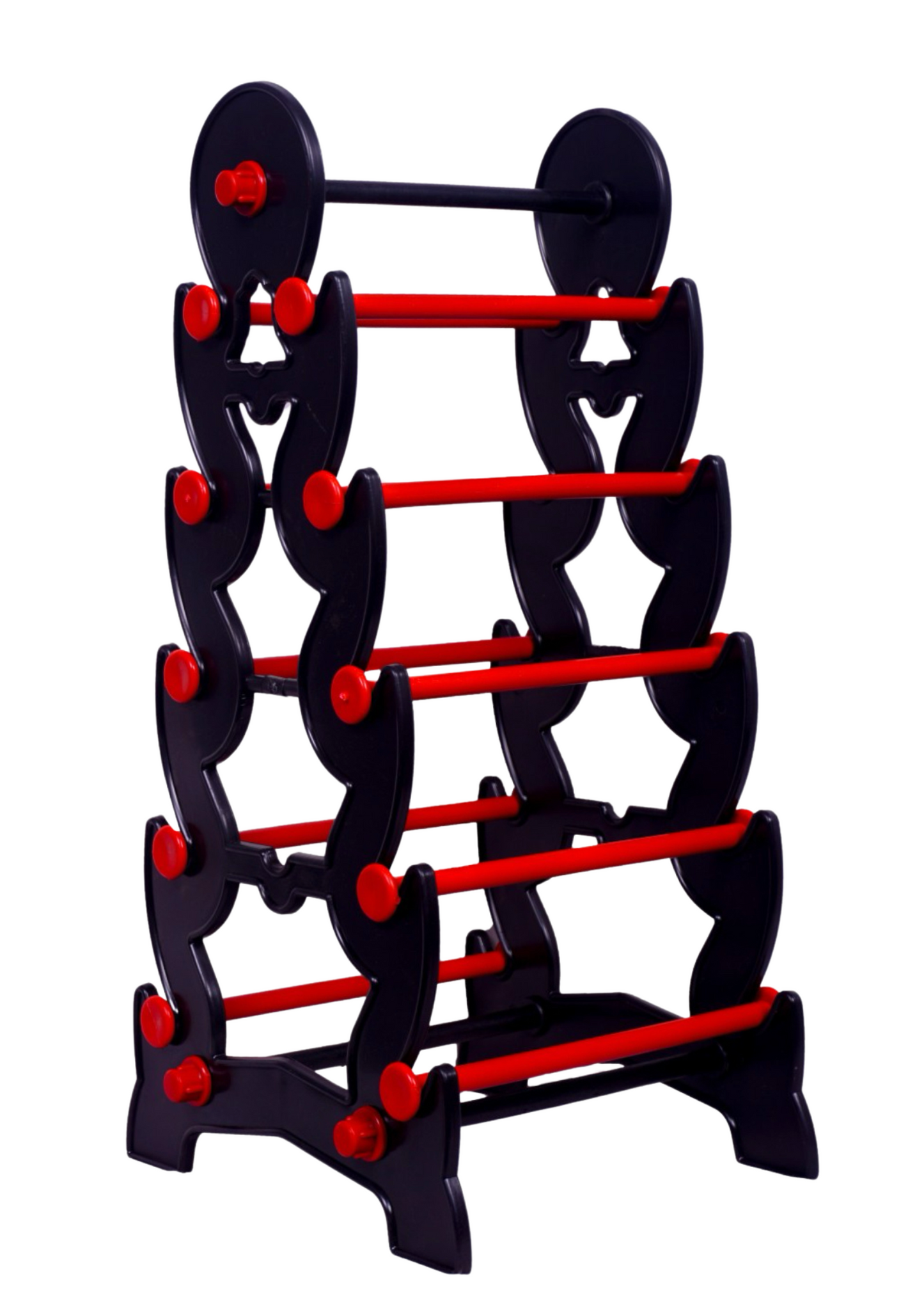 5 step 10 section(Black with Red) Plastic Bangle Stand | Bangle storage | Bangle Display Stand | Bangle display rack | Bangle stand for wardrobe | Dressing Table Stand | Bangle Hanging Stand.