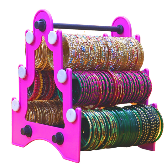 Taj Mahal Bangle Stand (3 Step) | Pink With White