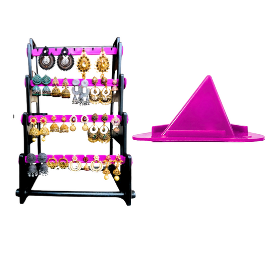 Single Side Earring Stand & Mobile Stand (Combo Pink)