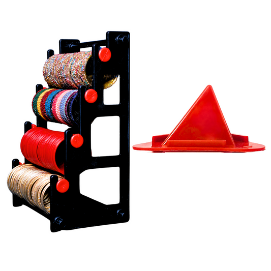 Organize in Style Combo: Bangle Stand (Black with Red) + Mobile Holder (Red)