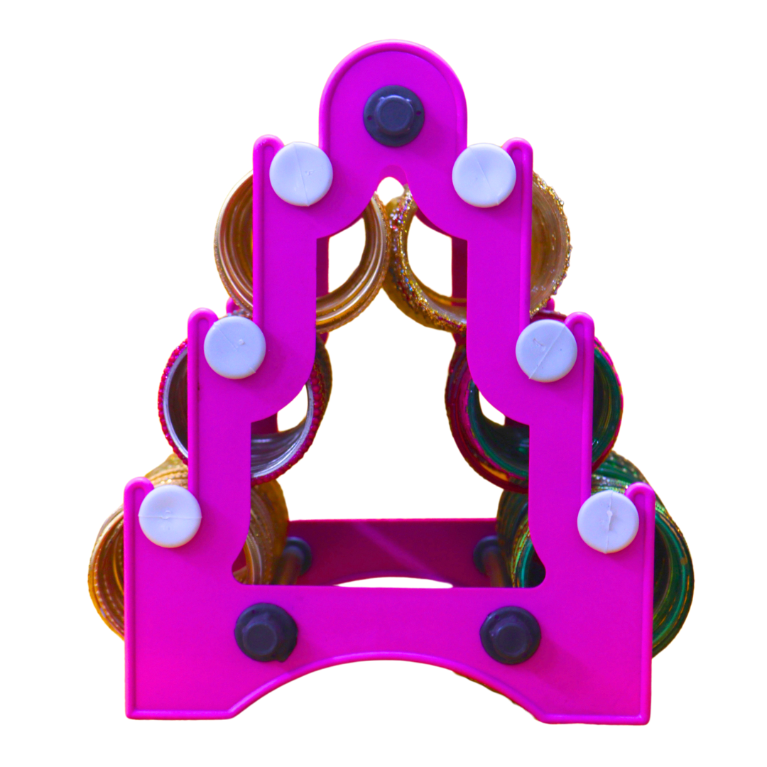 Taj Mahal Bangle Stand (3 Step) | Pink With White