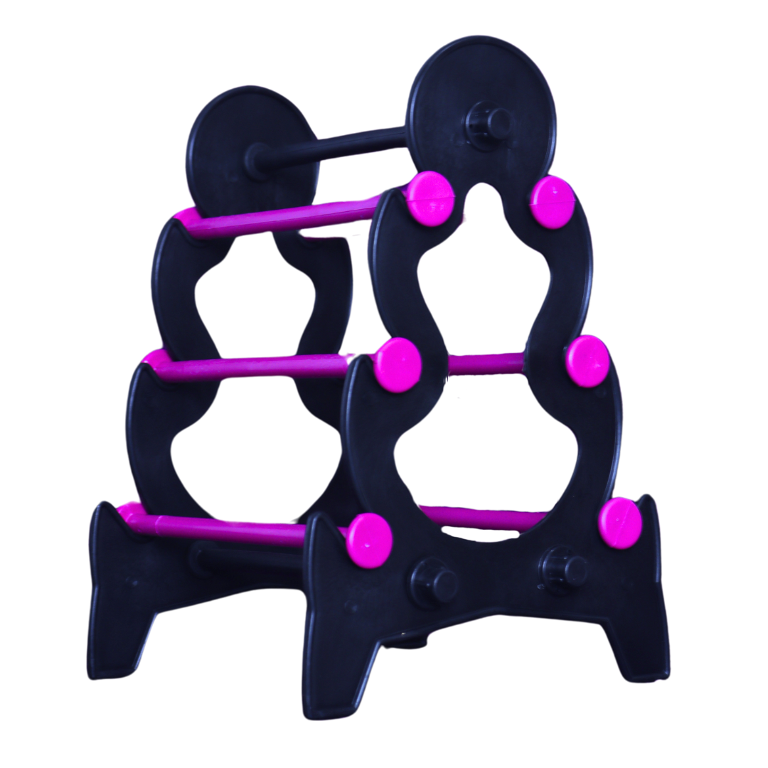 Mini Tower Bangle Stand (3 Step) | Balck With Pink