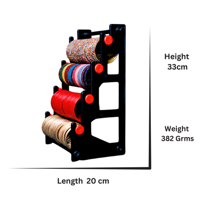 Organize in Style Combo: Bangle Stand (Black with Red) + Mobile Holder (Red)