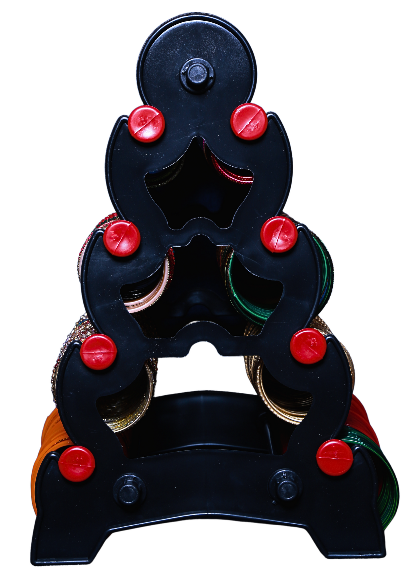 4 STEP (Black with Red) Double Side bangle stand for wardrobe | Bangle holder | bangle organizer | Bangle storage organizer | Jewelry Organizer for Bangles