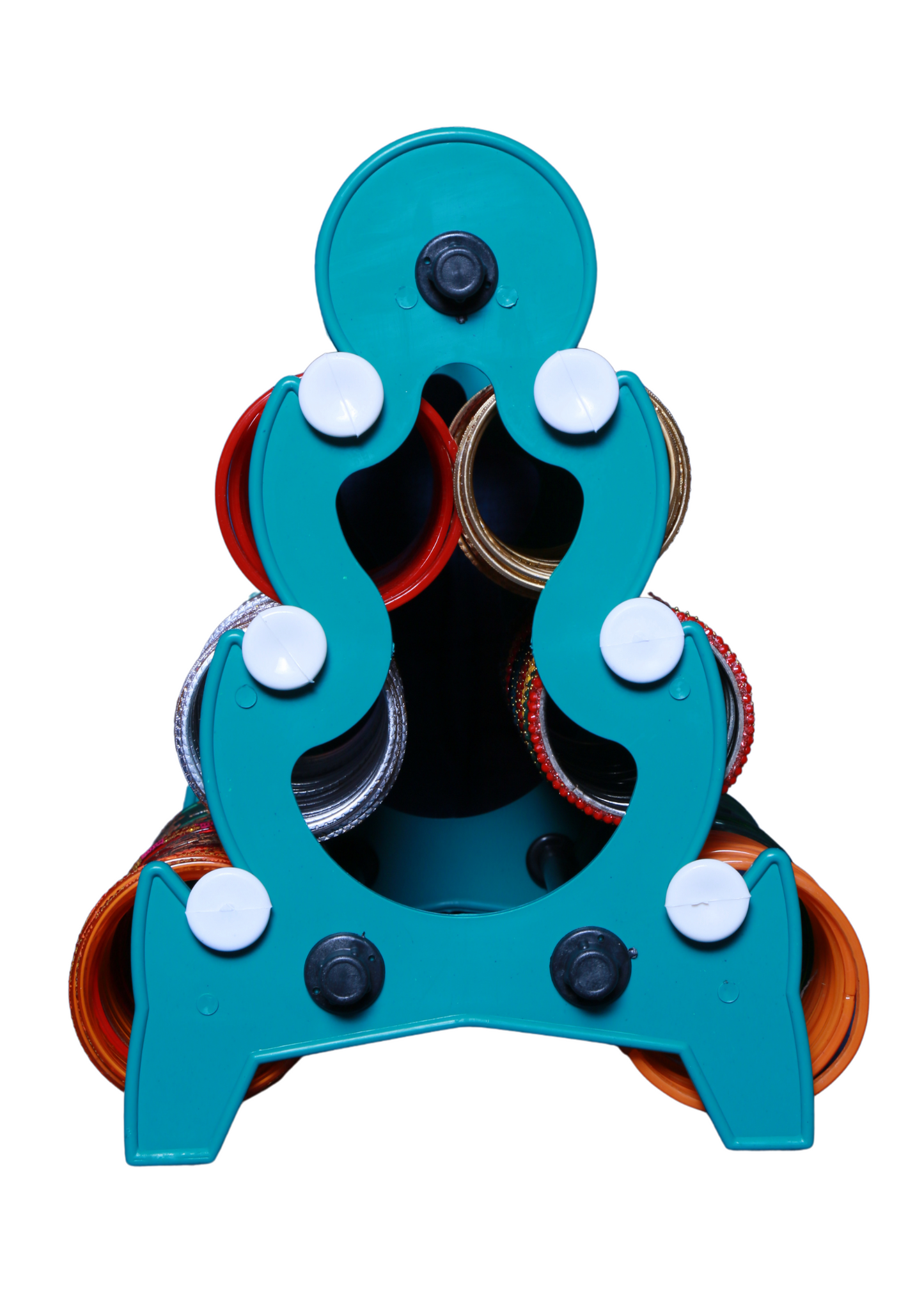 Mini Tower Bangle Stand (3 Step) | Green With White