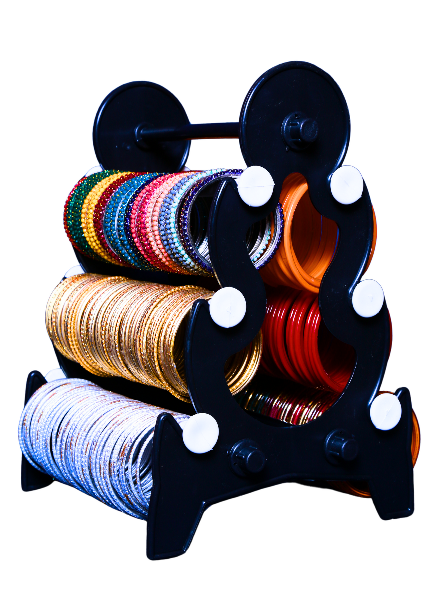 Mini Tower Bangle Stand (3 Step) | Black With White