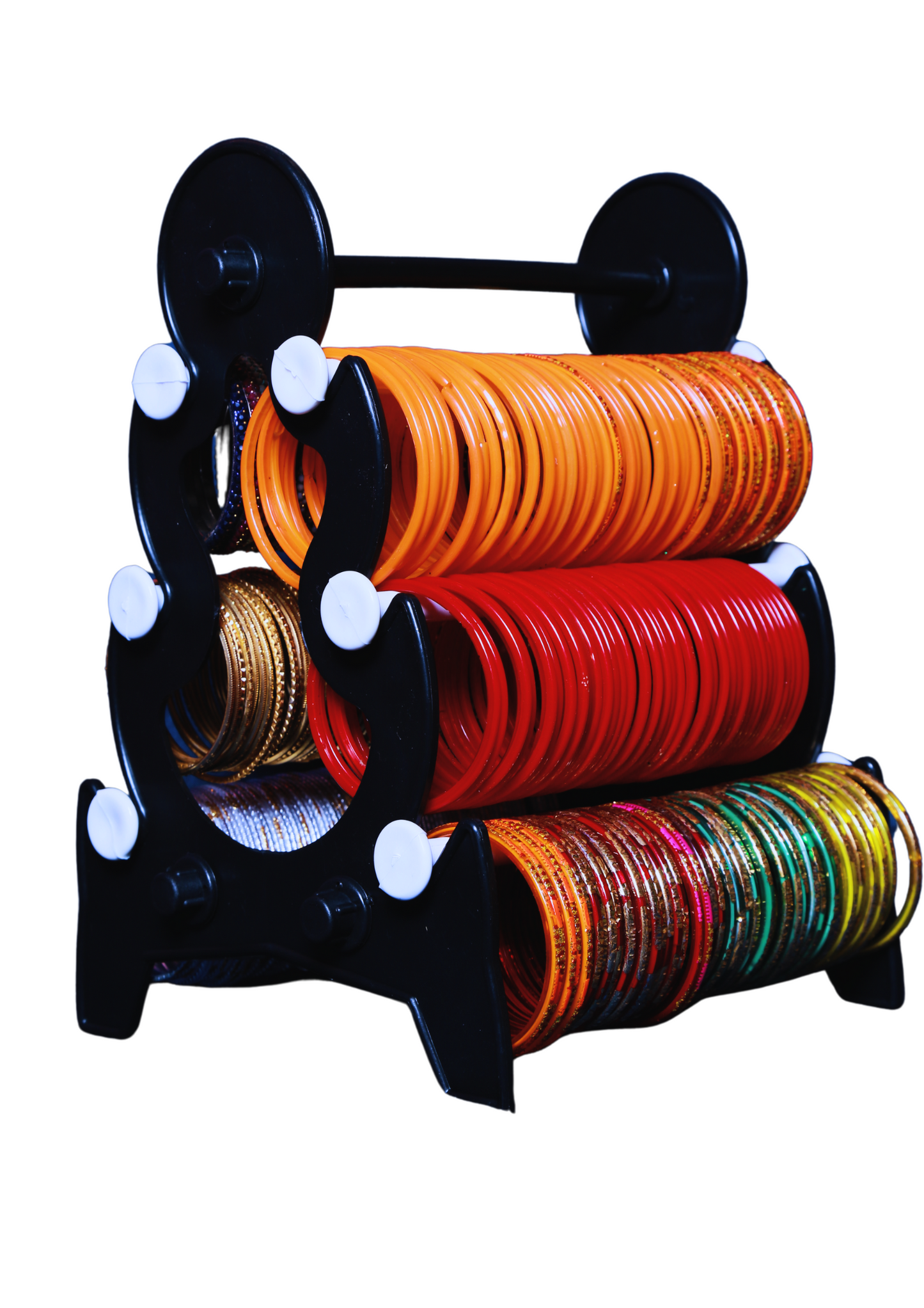 Mini Tower Bangle Stand (3 Step) | Black With White