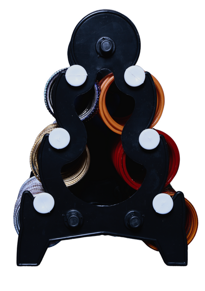 Mini Tower Bangle Stand (3 Step) | Black With White