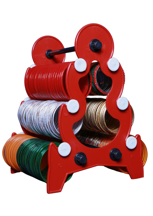 Mini Tower Bangle Stand (3 Step) | Red With White