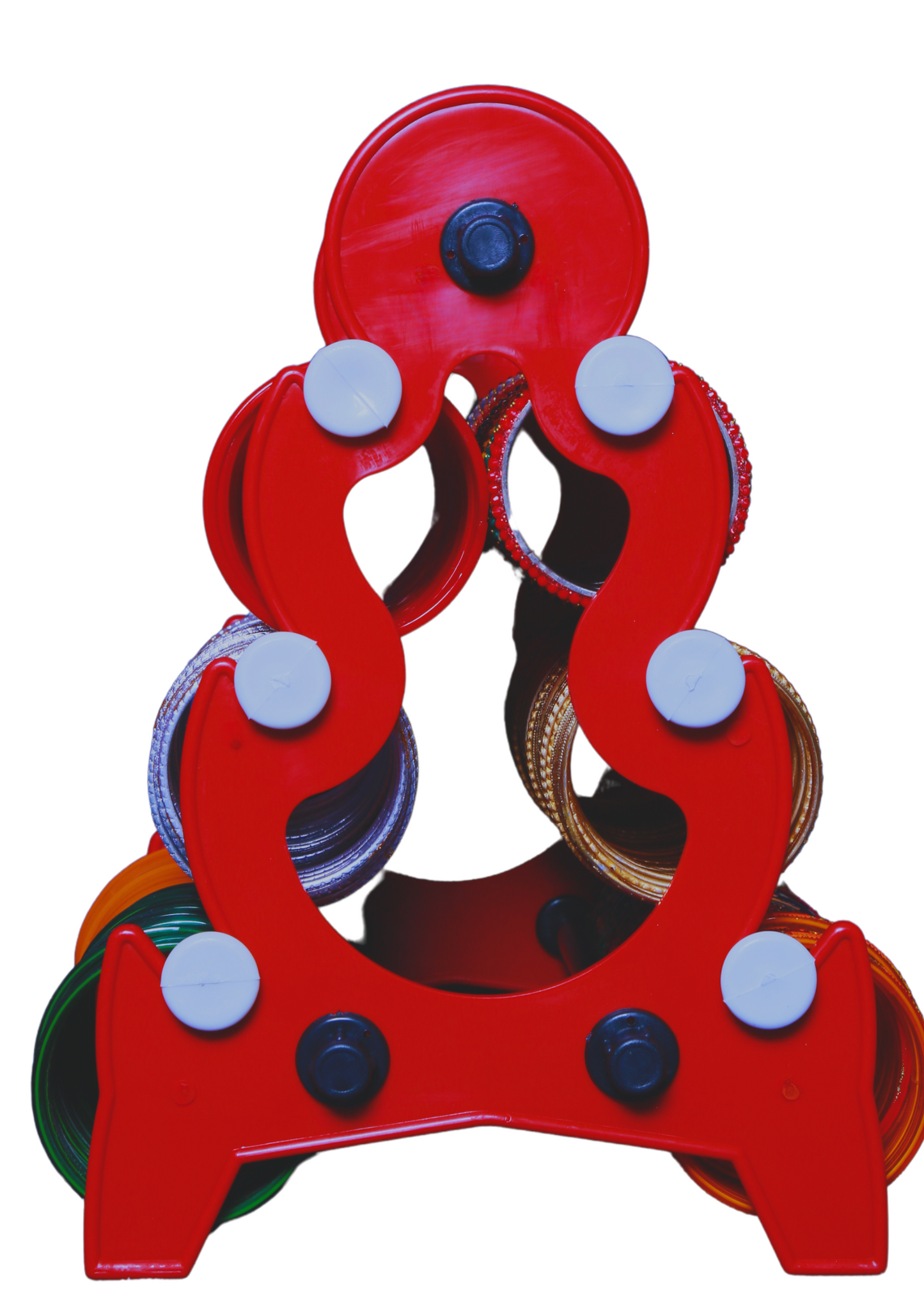 Mini Tower Bangle Stand (3 Step) | Red With White