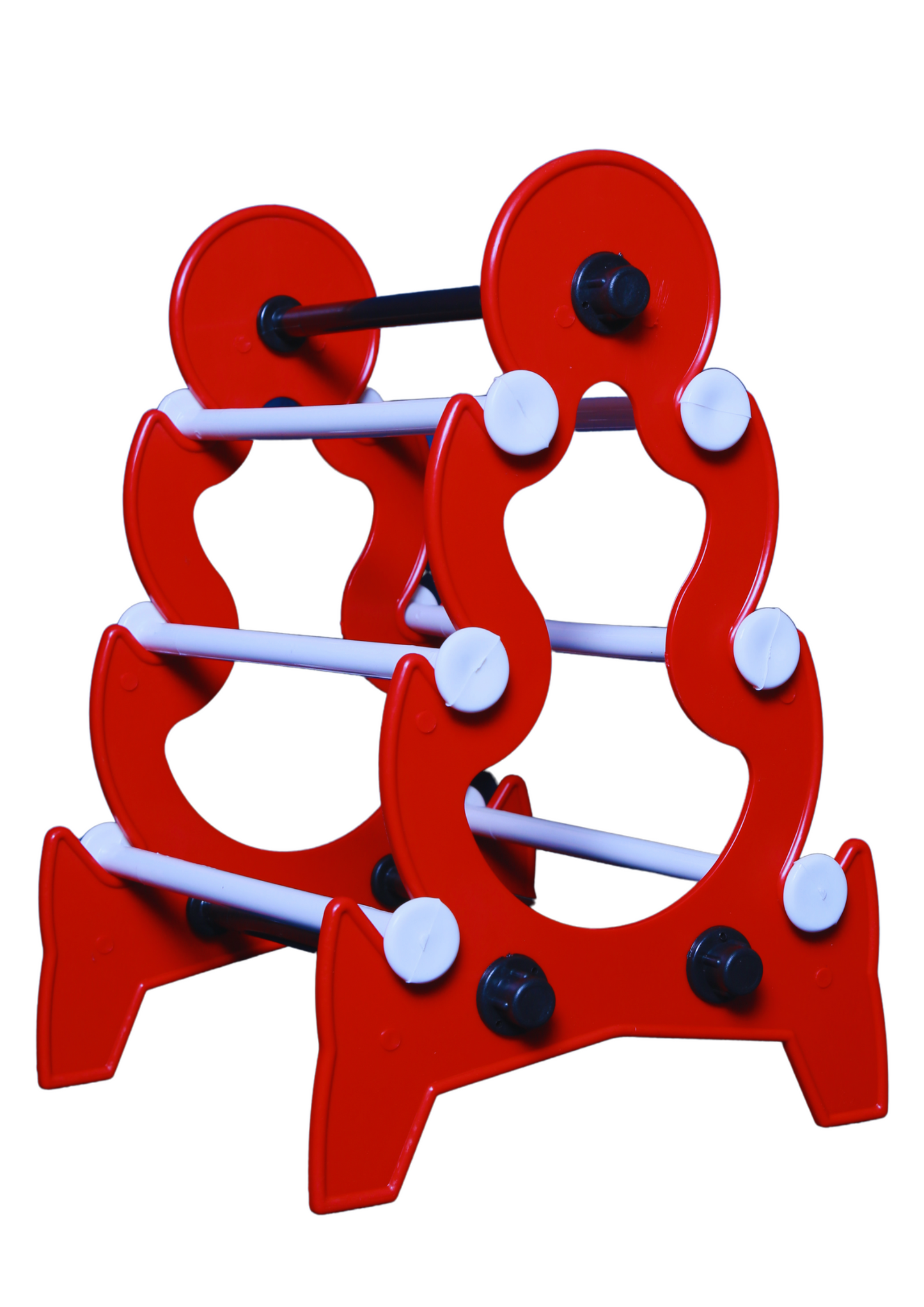 Mini Tower Bangle Stand (3 Step) | Red With White