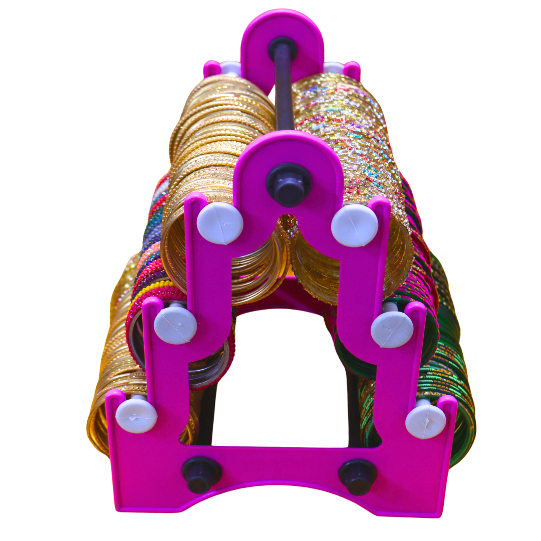 Taj Mahal Bangle Stand (3 Step) | Pink With White