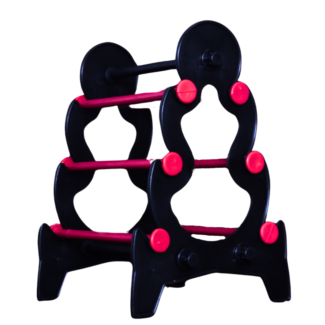 Mini Tower Bangle Stand (3 Step) | Balck With Red