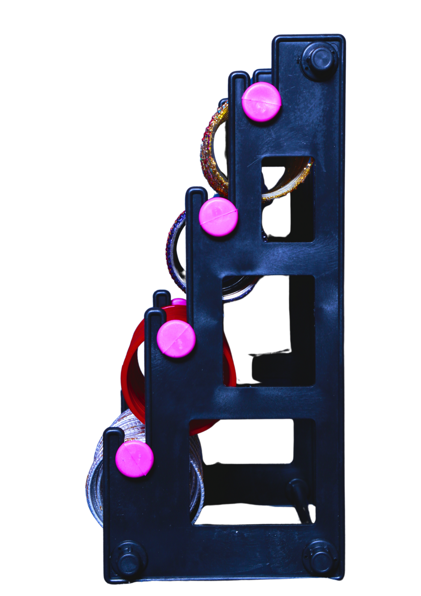 Single Side Bangle Stand (4 Step) | Black With Pink