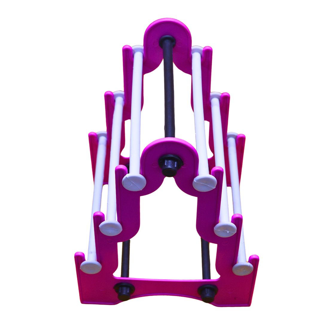 Taj Mahal Bangle Stand (3 Step) | Pink With White