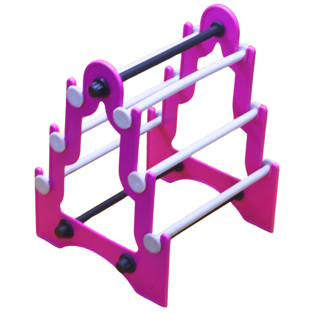 Taj Mahal Bangle Stand (3 Step) | Pink With White