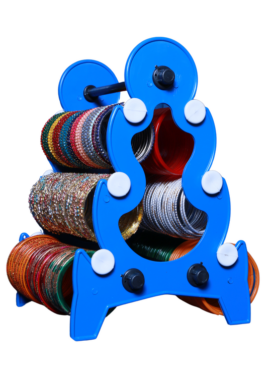 Mini Tower Bangle Stand (3 Step) | Blue With White