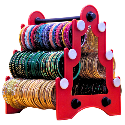 Taj Mahal Bangle Stand (3 Step) |  Red With White