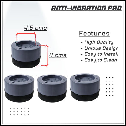 Anti Vibration Pad for Home Appliances | Washing Machine Stand | 4-Piece Set for Washing Machines, Refrigerators & More | Noise Reduction & Floor Protection | Heavy-Duty Rubber Pads
