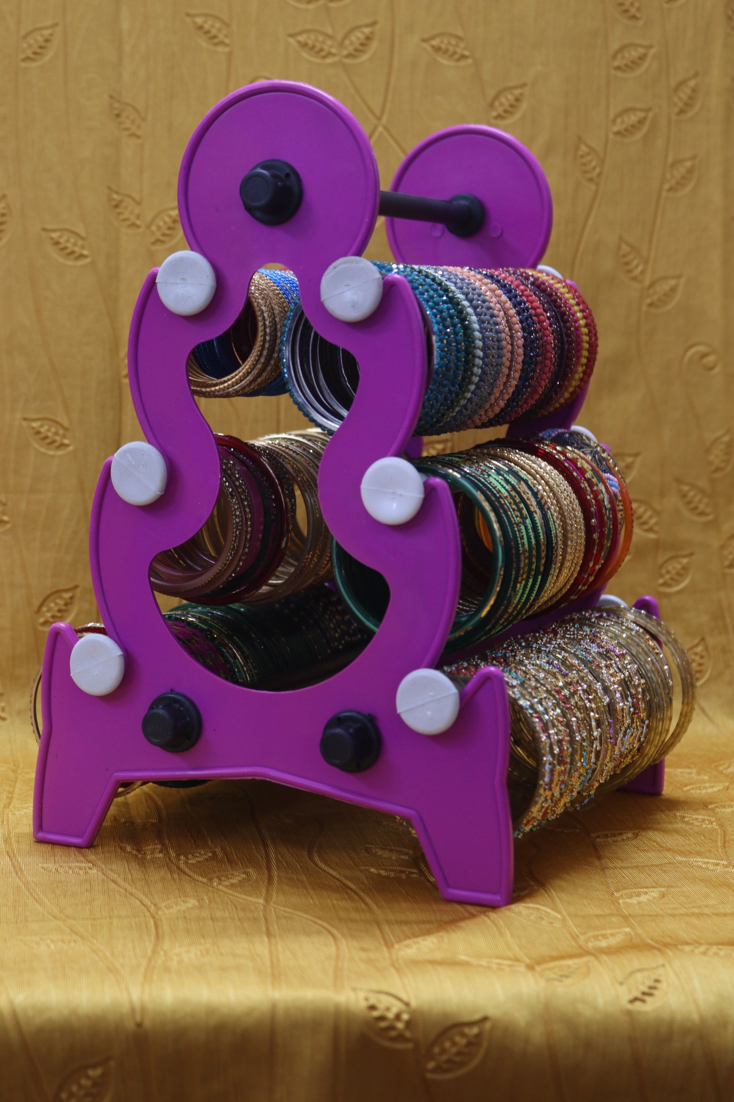 Mini Tower Bangle Stand (3 Step) | Pink With White