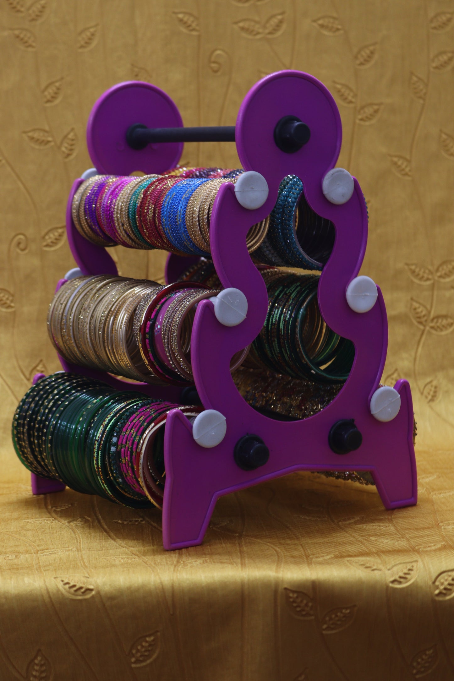 Mini Tower Bangle Stand (3 Step) | Pink With White