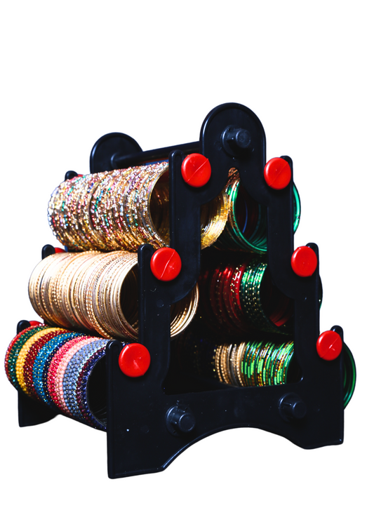 Taj Mahal Bangle Stand (3 Step) | Black and Red