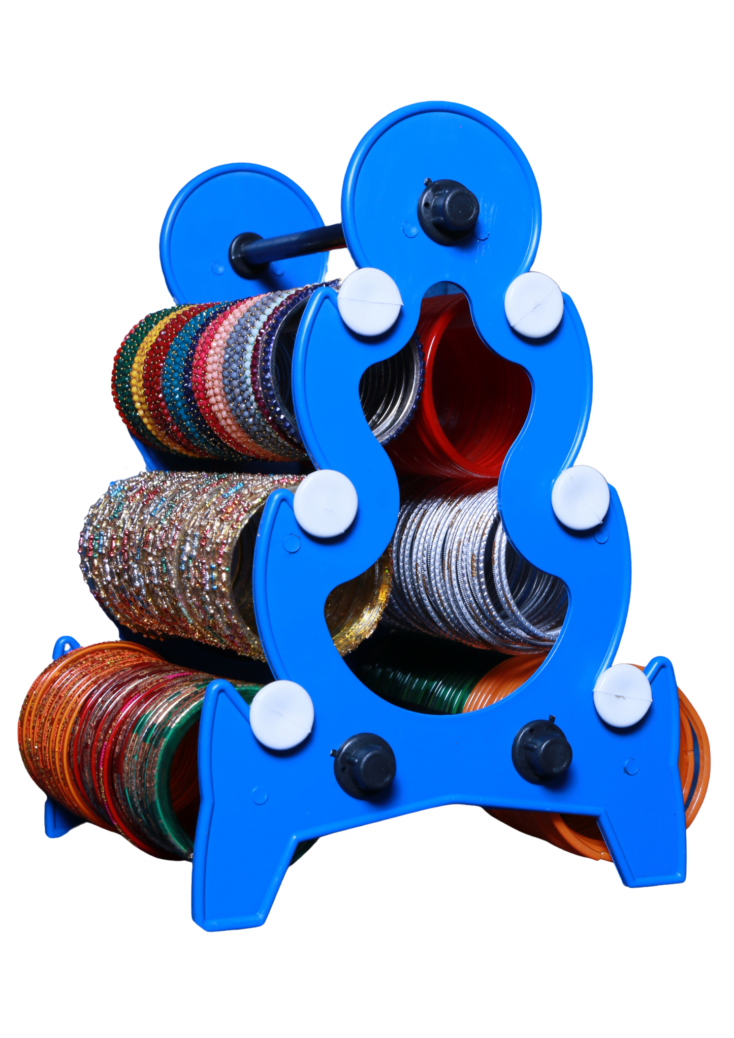 Mini Tower Bangle Stand (3 Step) | Blue With White