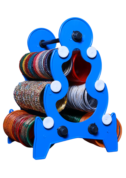 Mini Tower Bangle Stand (3 Step) | Blue With White